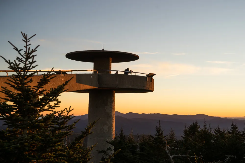 Kuwohi observation tower at sunrise